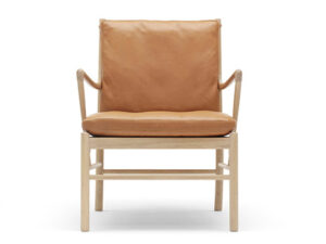 Colonial Chair cognac Sif Læder stel i eg
