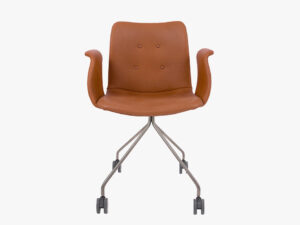 Primum Chair med hjul i stål og zenso læder 2