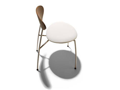 Stone stol Naver Collection med hvidt stof