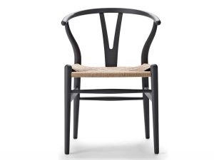 CH24 bøg Soft i farven Anthracite Gray med naturfarvet flet fra Carl Hansen & Søn