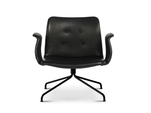 Primum Lounge Chair med armlæn og Zenzo læder sort