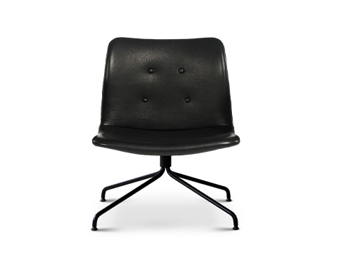 Primum Lounge Chair med armlæn og zenzo sort læder