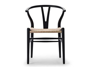 CH24 bøg soft black med naturfarvet flet fra Carl Hansen