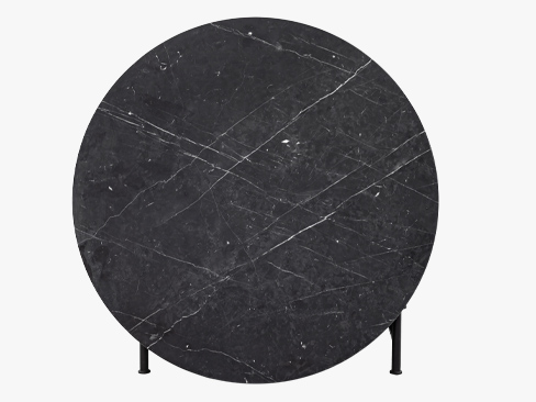 bordplade på Circle bord i Nero Marquina marmor