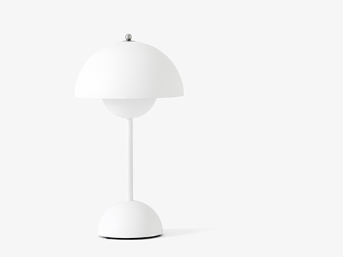VP9 Flowerpot bordlampe uden ledning i matt white