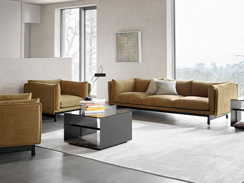 Stue indrettet med Kite sofa og loungestol