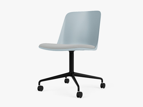 Rely HW22 kontorstol med sort base og light blue skal