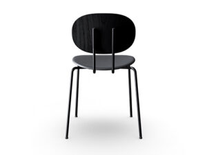 Piet Hein Stolen i eg sortlak med Nevada sort læder set fra ryggen