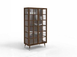 AK 2780 Vitrine i valnød med point sokkel fra Naver Collection