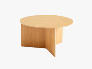 Slit Table Wood Ø65 cm Lakeret egetræsfiner fra HAY