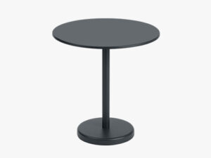 Linear Steel round Café table i farven Black