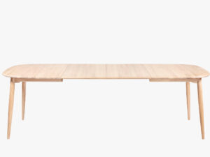 Symphony 88 med bordplade og ben i eg hvidolie, med 2 tillægsplader