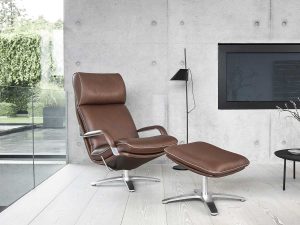 Nasa lænestol i brun læder fra Berg Furniture