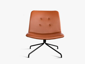Primum Lounge Chair Adrian Cognac Læder med sort stel og uden armlæn
