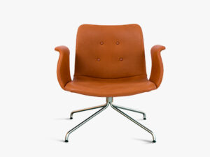 Primum Lounge Chair Adrian Cognac med stål stel og armlæn
