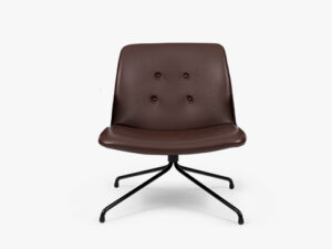 Primum Lounge Chair i Brun Zenso Læder med sort stel og uden armlæn