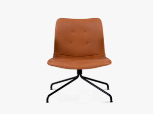 Primum Lounge Chair i Zenso Læder i Cognac med sort stel og uden armlæn
