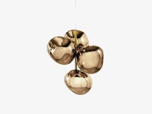 Melt Chandelier mini Gold eller Melt Mini lysekrone fra Tom Dixon