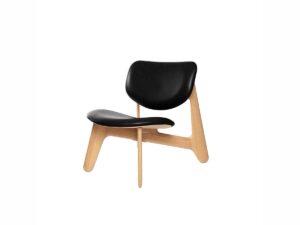 Slab Lounge Chair i eg og sort læder fra Tom Dixon