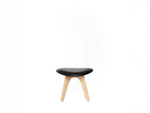 Slab Ottoman eg/sort læder fra Tom Dixon