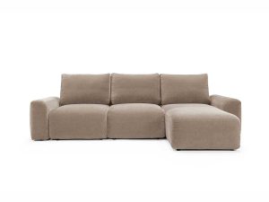 Norum sovesofa med chaiselong og Chunky armlæn fra Innovation Living - i stoffet 417 Esina