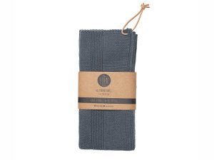 Strikket All Round håndklæde - dark grey - 35x50 cm - By LOHN