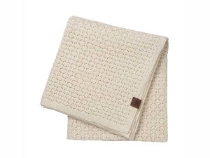 Strikket plaid Square i beige melange 160x140 cm By LOHN